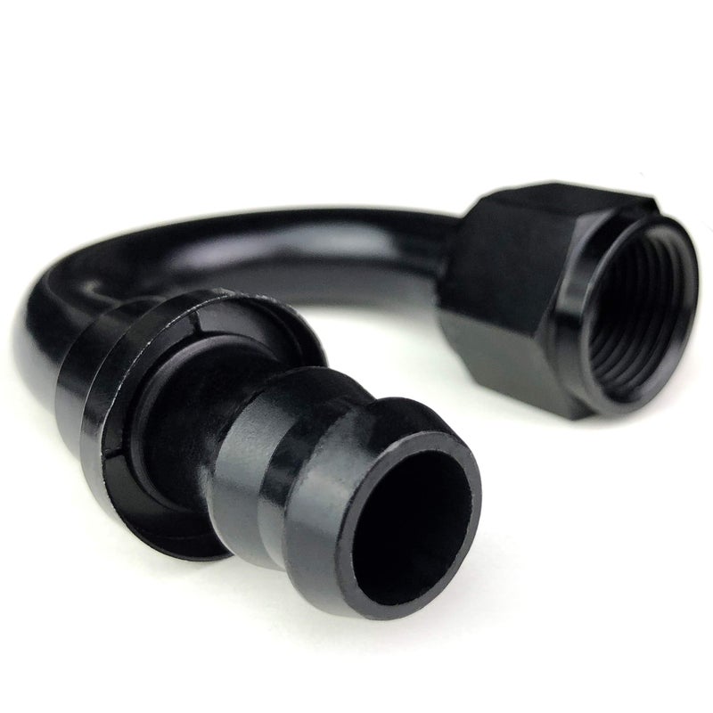 AFATEBOX 12AN 180 Degree AN-12 Female Swivel Push-on/Lock Hose Barb Fuel Oil Line Fitting End Aluminum Black - Image 3